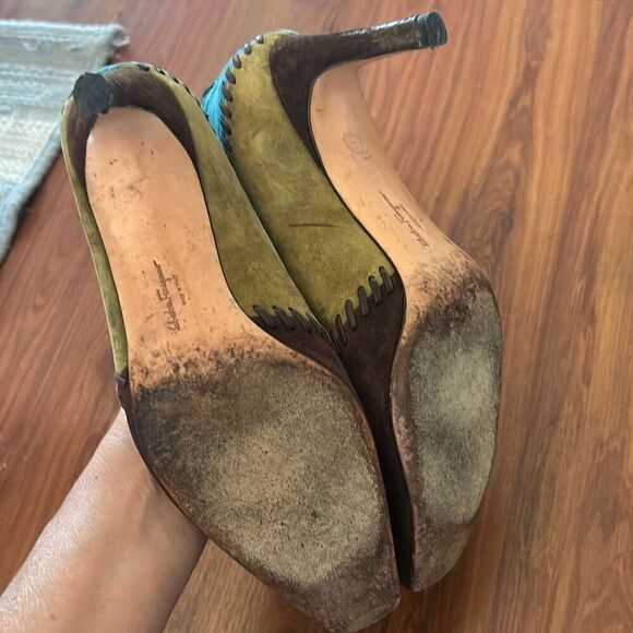 Salvador Ferragamo multicolor suede boots 7.5 - Picture 3 of 9
